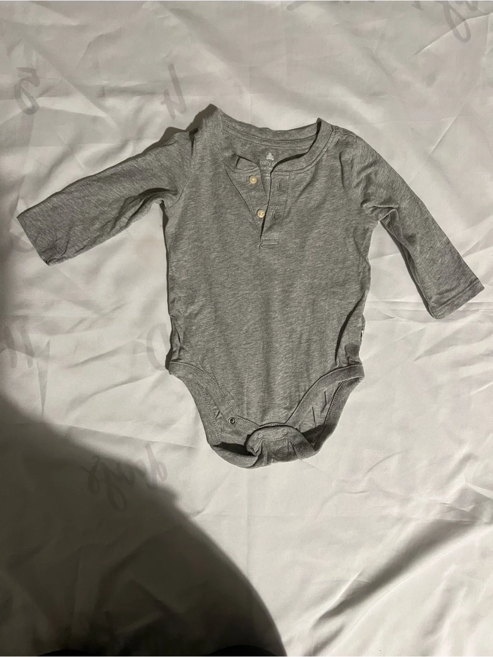 Set of Three Baby Gap Long Sleeve One-Piece Bodysuits Black, Gray, Tan Stripe